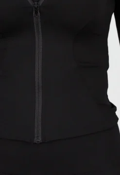 Zwarte Sportset met High Waist Legging en Sportjack