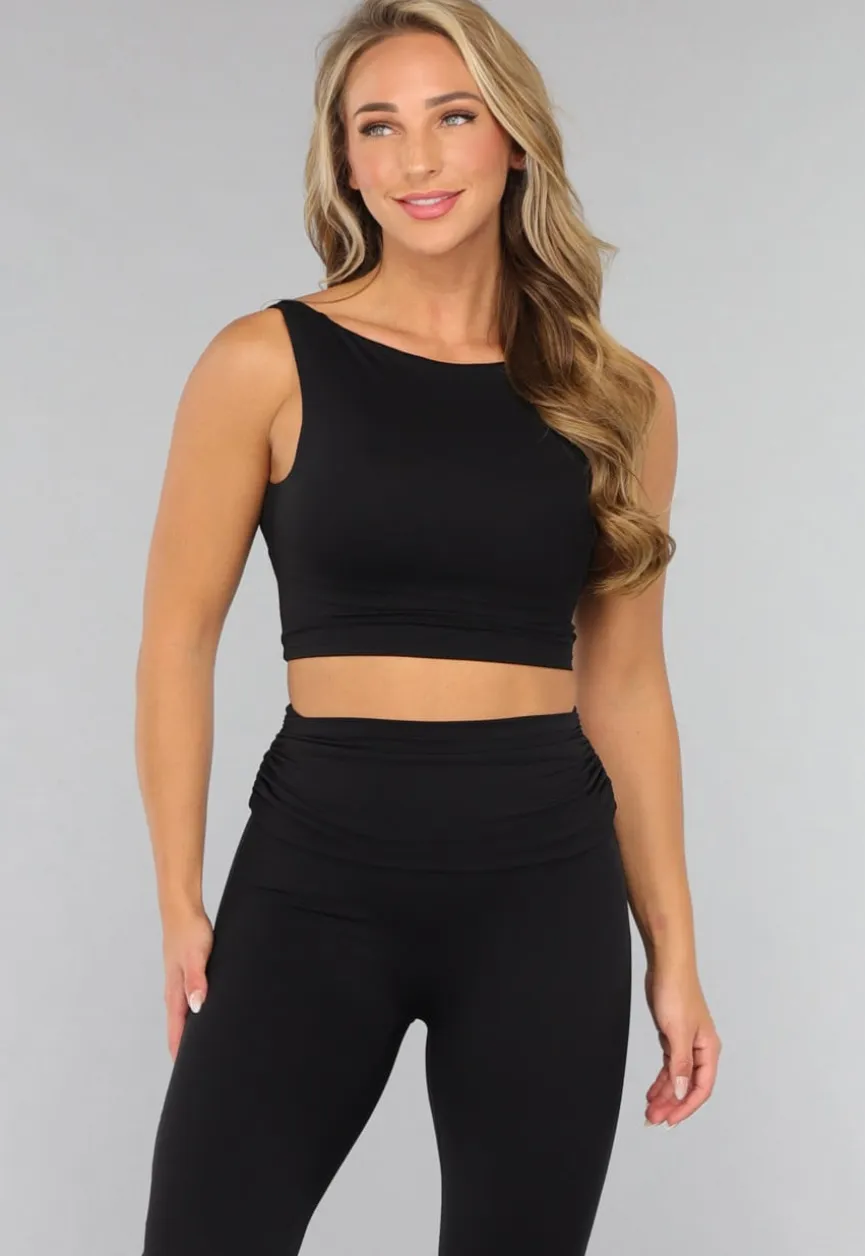 Zwarte Sportset met Lage Rug