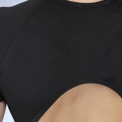 Zwarte Sporttop met Open Rug