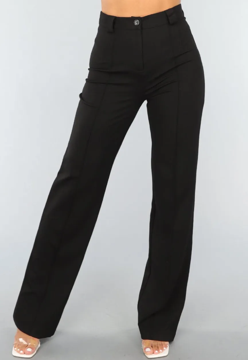 Zwarte Straight Leg Super Stretch Pantalon