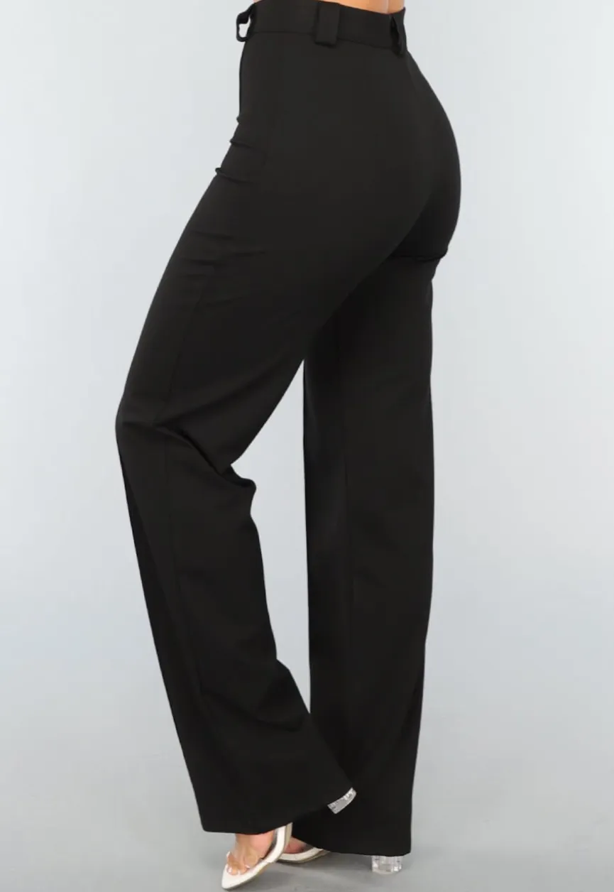 Zwarte Straight Leg Super Stretch Pantalon