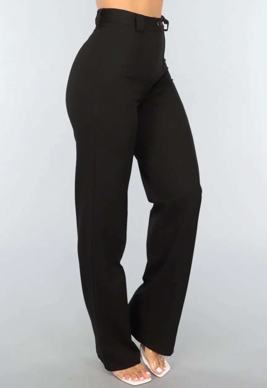 Zwarte Straight Leg Super Stretch Pantalon