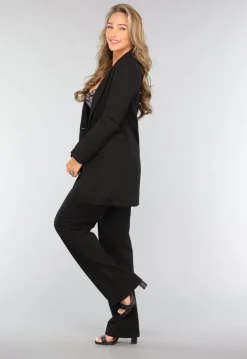 Zwarte Straight Leg Super Stretch Pantalon