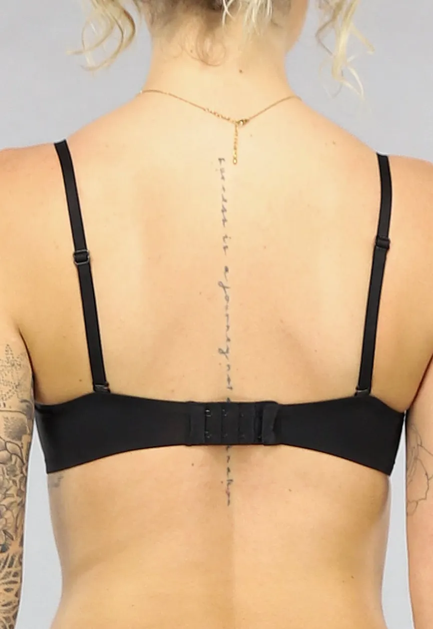 Zwarte Strapless Push Up BH met Afneembare Bandjes