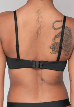 Zwarte Strapless Push Up BH met Afneembare Bandjes