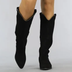 Zwarte Suède-Look Cowboylaarzen