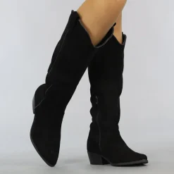 Zwarte Suède-Look Cowboylaarzen