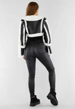 Zwarte Suède-look Snowboots met Platte Plateauzool