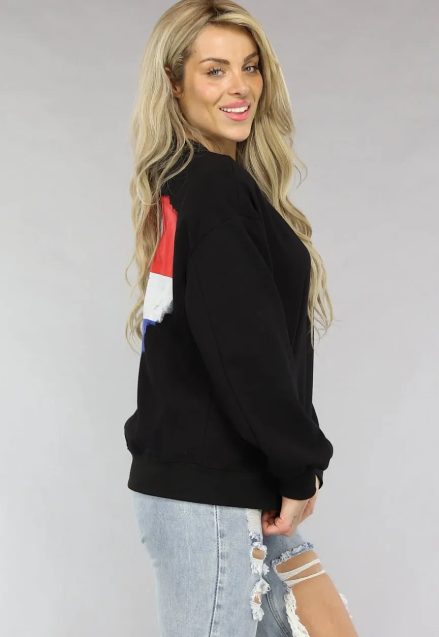 Zwarte Sweater met Nederlandse Vlag Hart