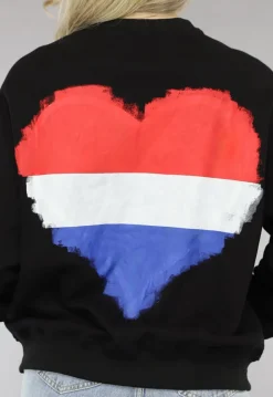 Zwarte Sweater met Nederlandse Vlag Hart