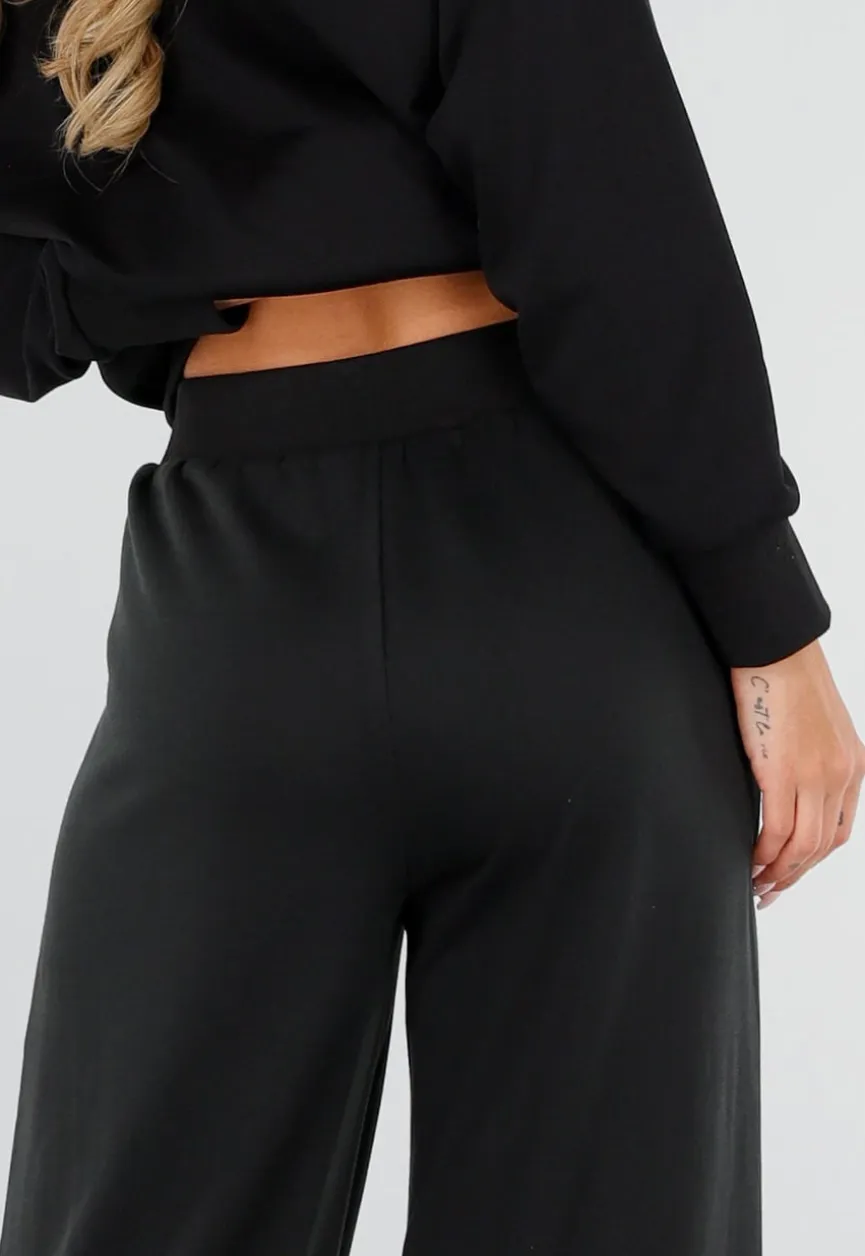 Zwarte Tall Jogger Set met One Shoulder Sweater