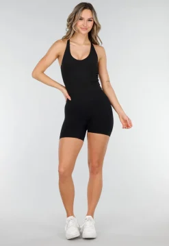 Zwarte Top met Brede Bandjes en Stretch