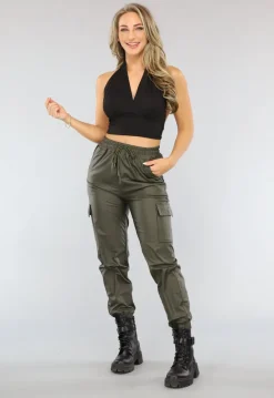 Zwarte Top met Halter Detail