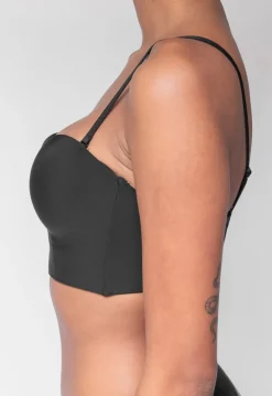 Zwarte Voorgevormde Beugel Push-Up BH met Afneembare Bandjes