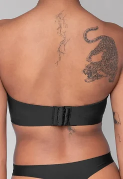 Zwarte Voorgevormde Beugel Push-Up BH met Afneembare Bandjes