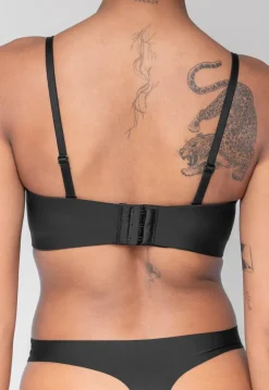 Zwarte Voorgevormde Beugel Push-Up BH met Afneembare Bandjes
