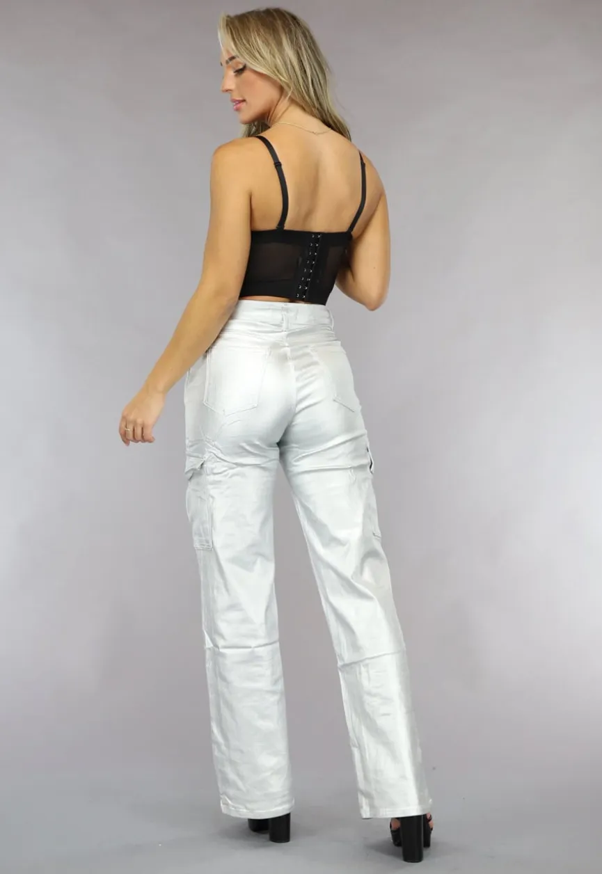 Zwarte Voorgevormde Glitter Top met Korset Look
