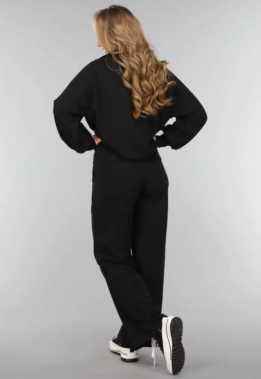 Zwarte Wide Leg Jogger