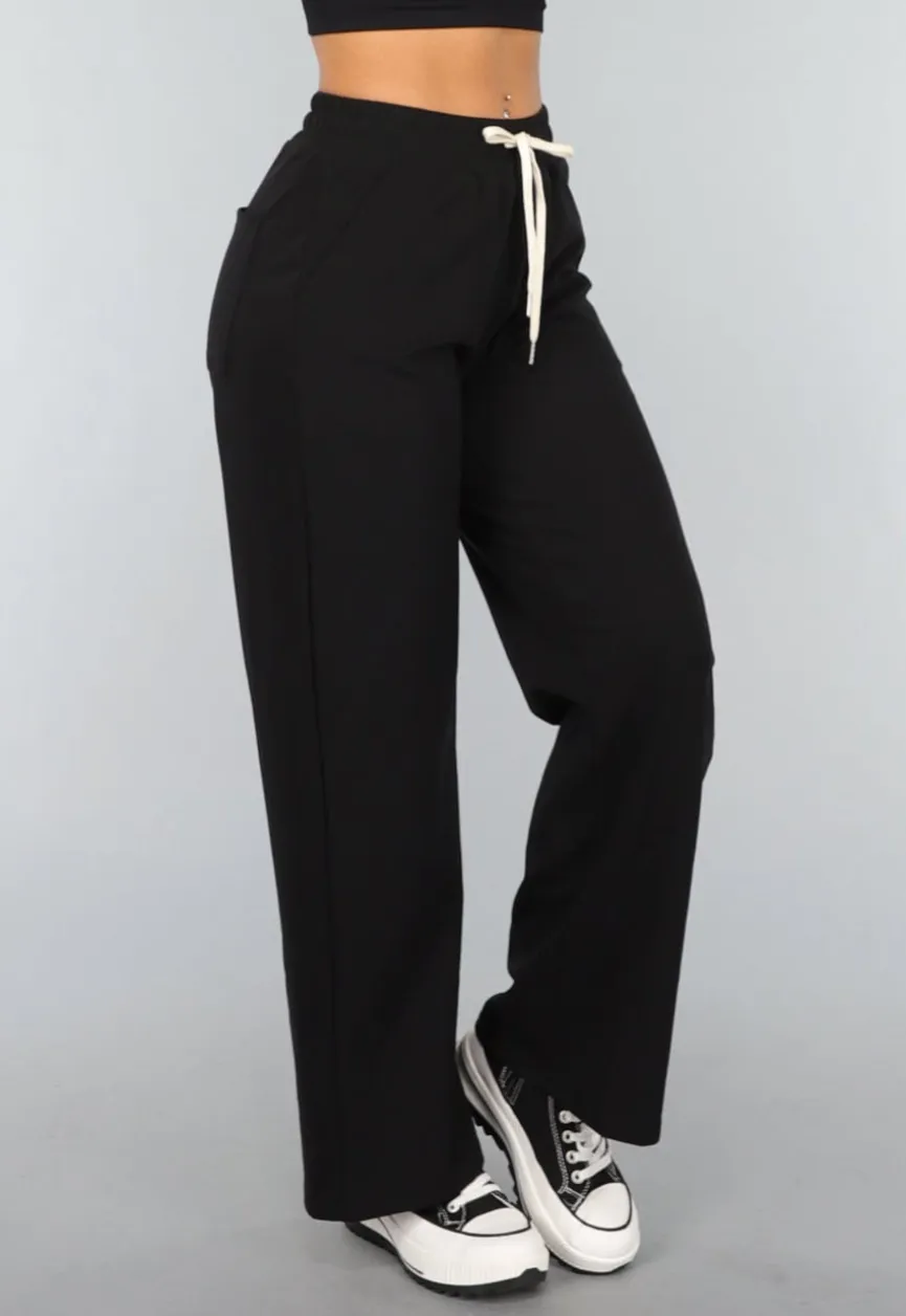 Zwarte Wide Leg Jogger