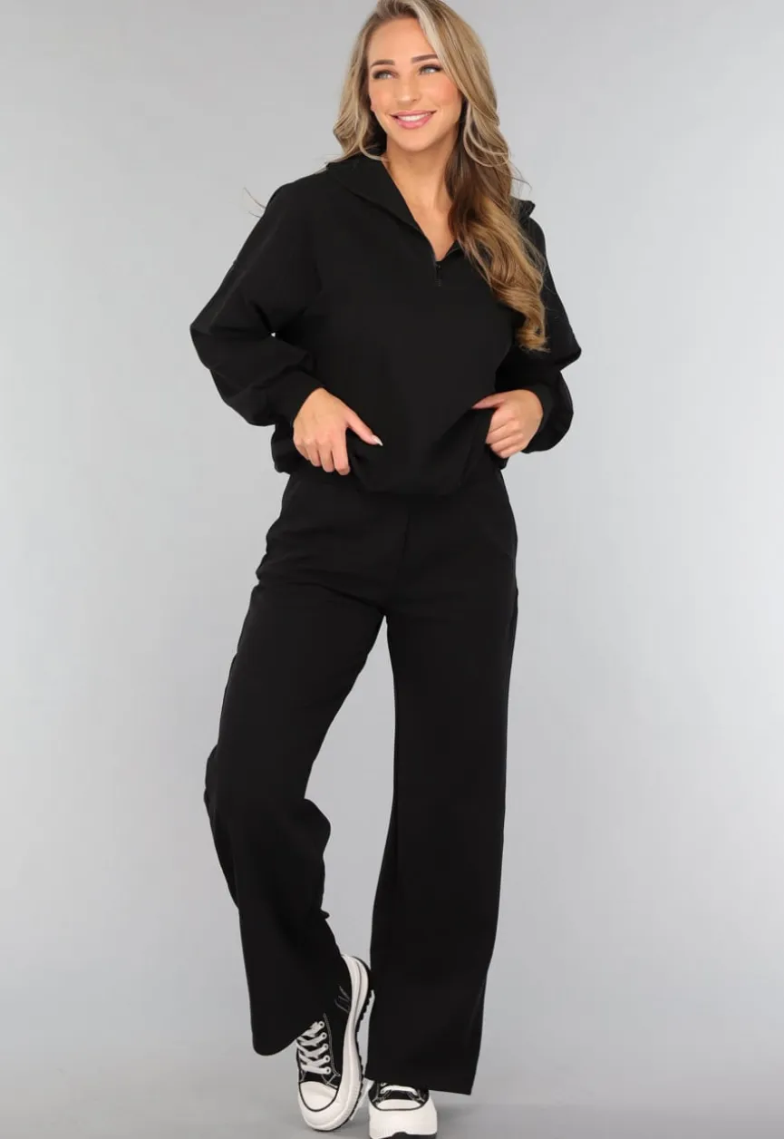 Zwarte Wide Leg Jogger