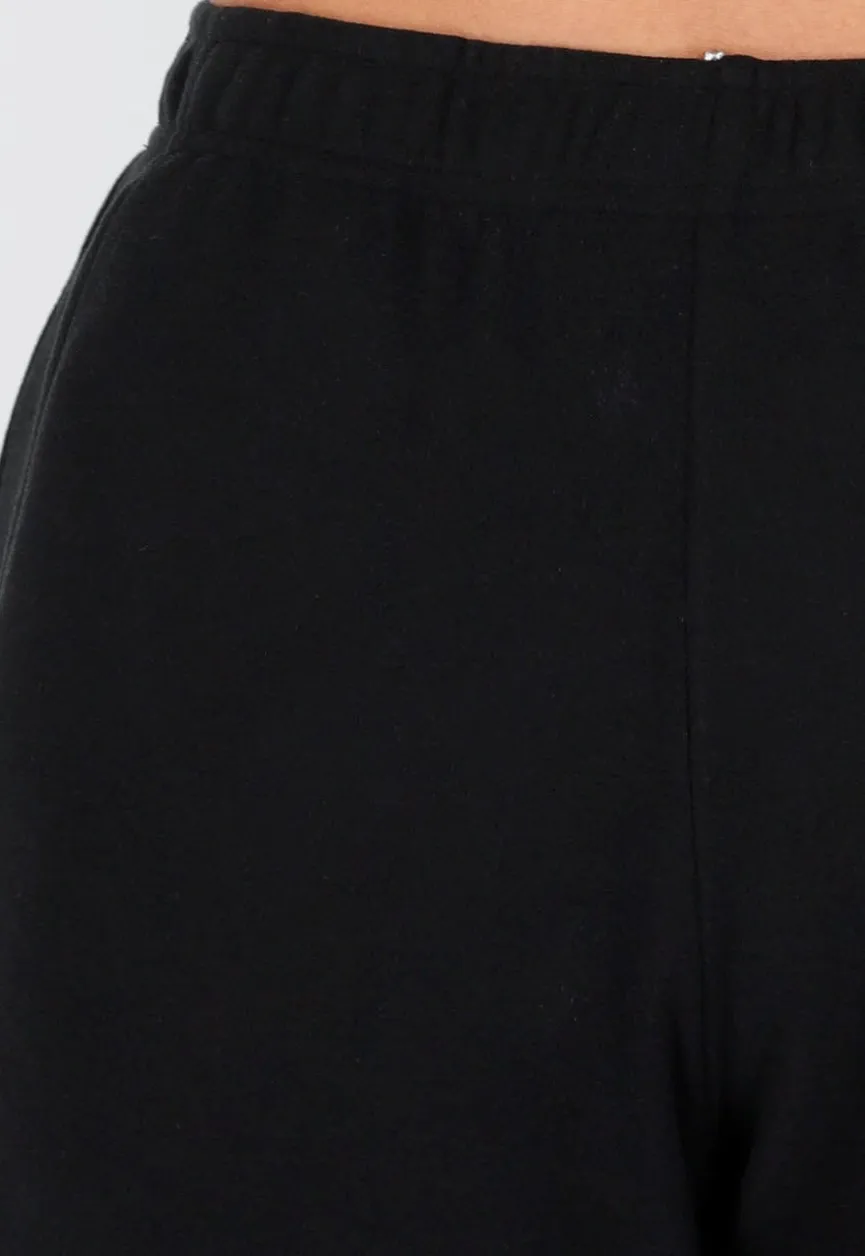 Zwarte Zachte Stretch Broek met Rechte Pijpen