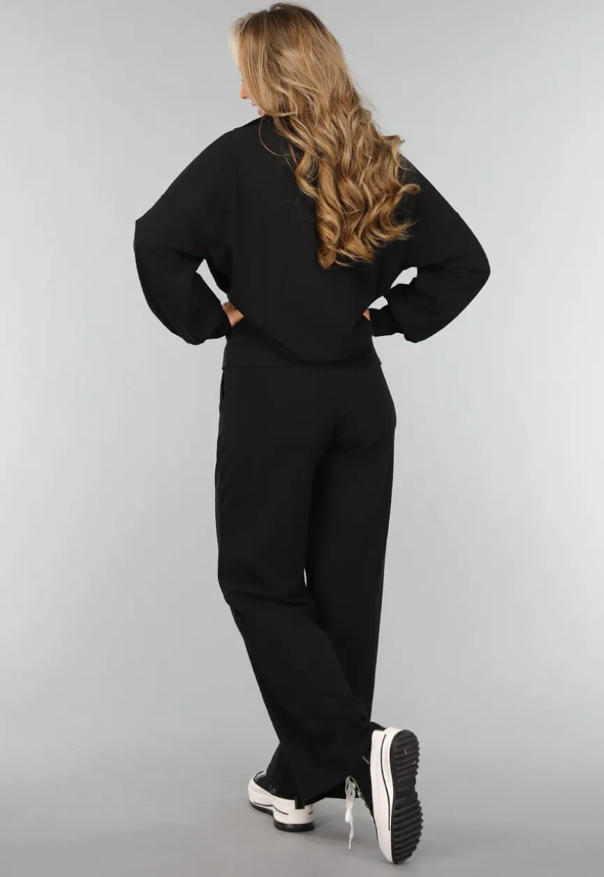 Zwarte Zipper Trui