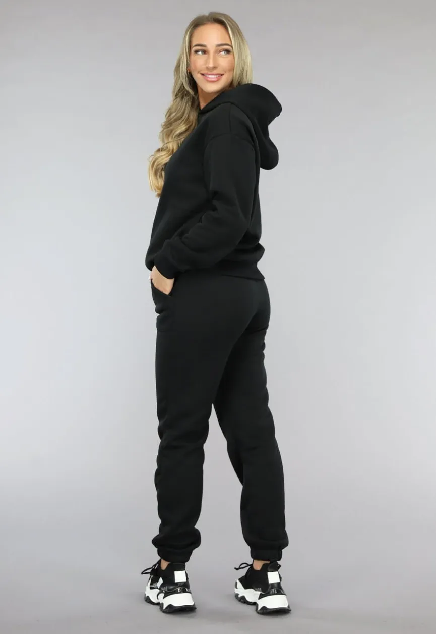 Zwart Fleece Joggingpak