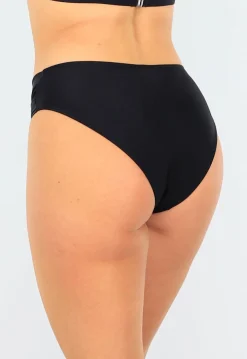 Zwart High Waist Bikinibroekje met Overslag Detail