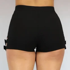 Zwart High Waist Broekje met Riempjes