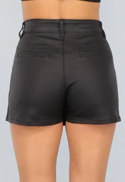 Zwart Lederlook Broekrokje