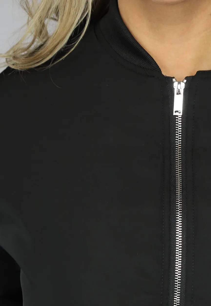 Zwart Oversized Bomberjack met Zakken
