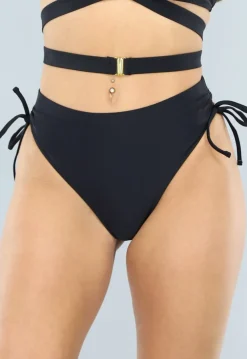 Zwart Scrunch Bikini Broekje met Strikdetails