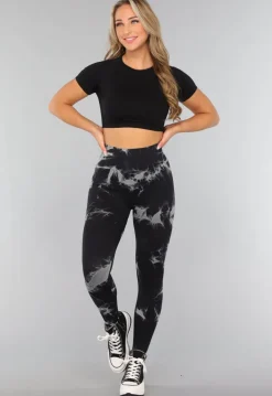 Zwart Sporttopje met Korte Mouwen