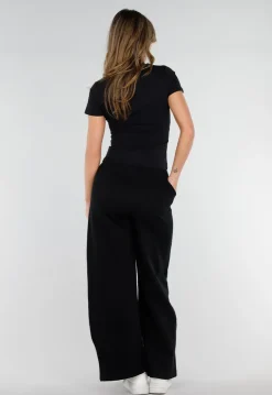 Zwart Sport T-Shirt met Korte Mouwen en Stretch