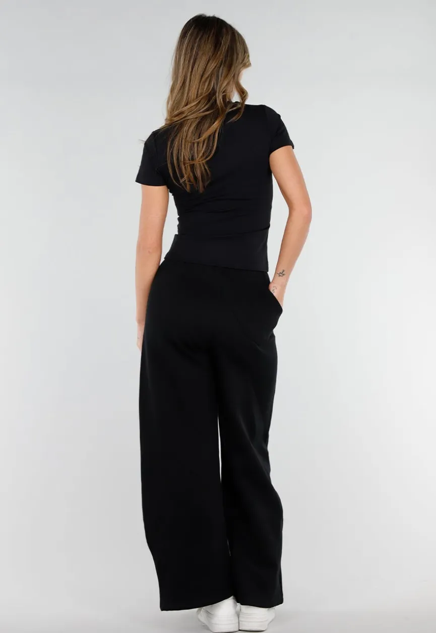 Zwart Sport T-Shirt met Korte Mouwen en Stretch