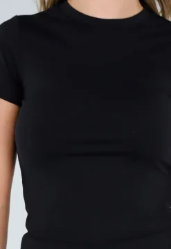 Zwart Sport T-Shirt met Korte Mouwen en Stretch