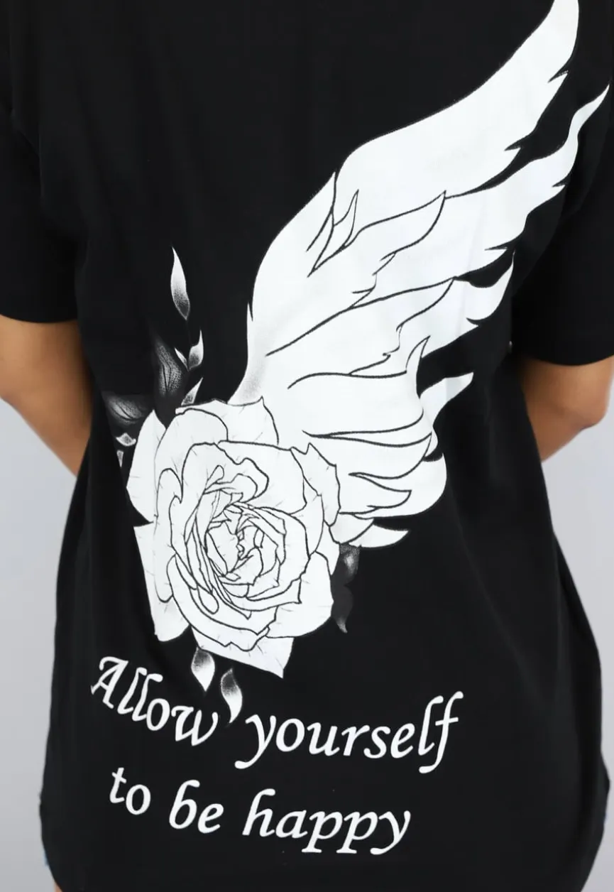 Zwart Vleugel T Shirt