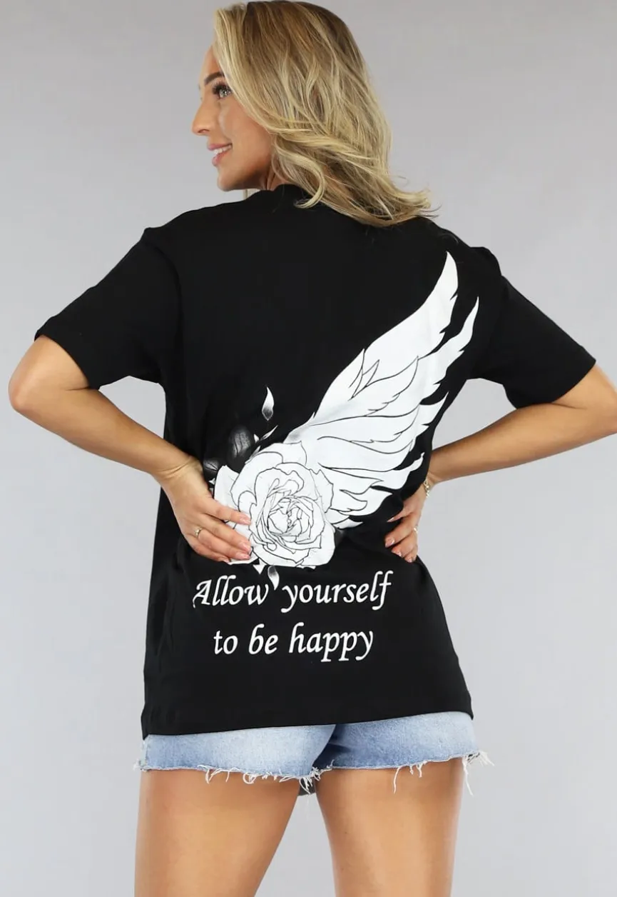 Zwart Vleugel T Shirt